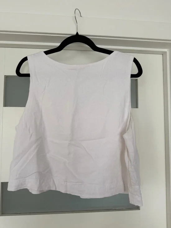 Abercrombie & Fitch White Square-Neck Linen Tank - Picture 5 of 5